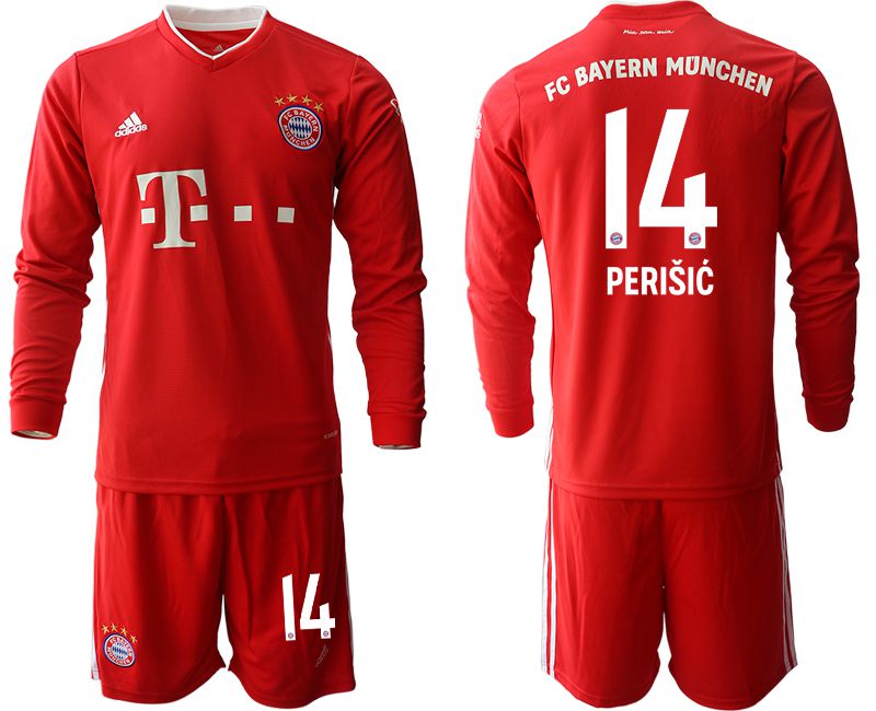 Men 2020-2021 club Bayern Munich home long sleeves #14 red Soccer Jerseys->bayern munich jersey->Soccer Club Jersey